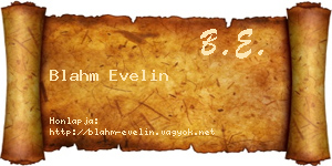Blahm Evelin névjegykártya
